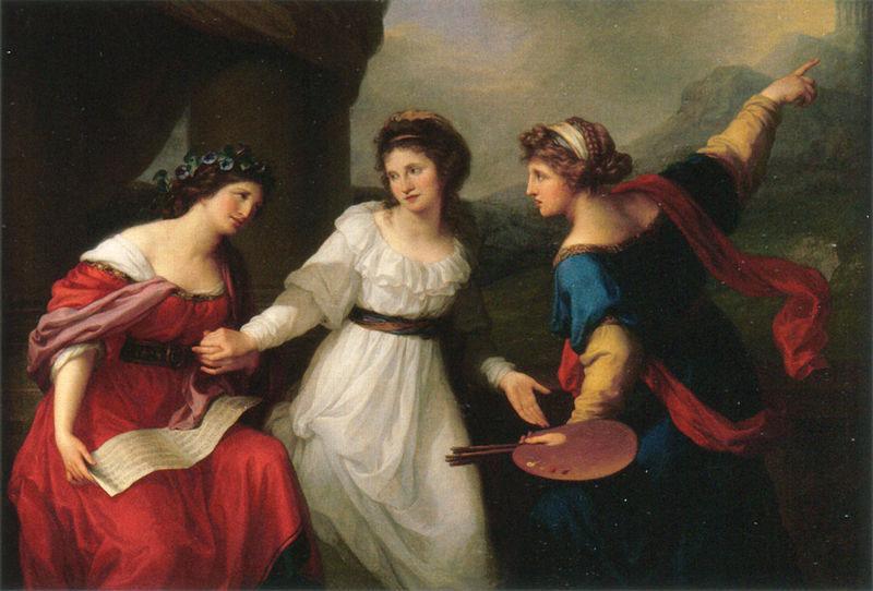 Angelica Kauffmann Self-portrait Hesitating between the Arts of Music and Painting France oil painting art